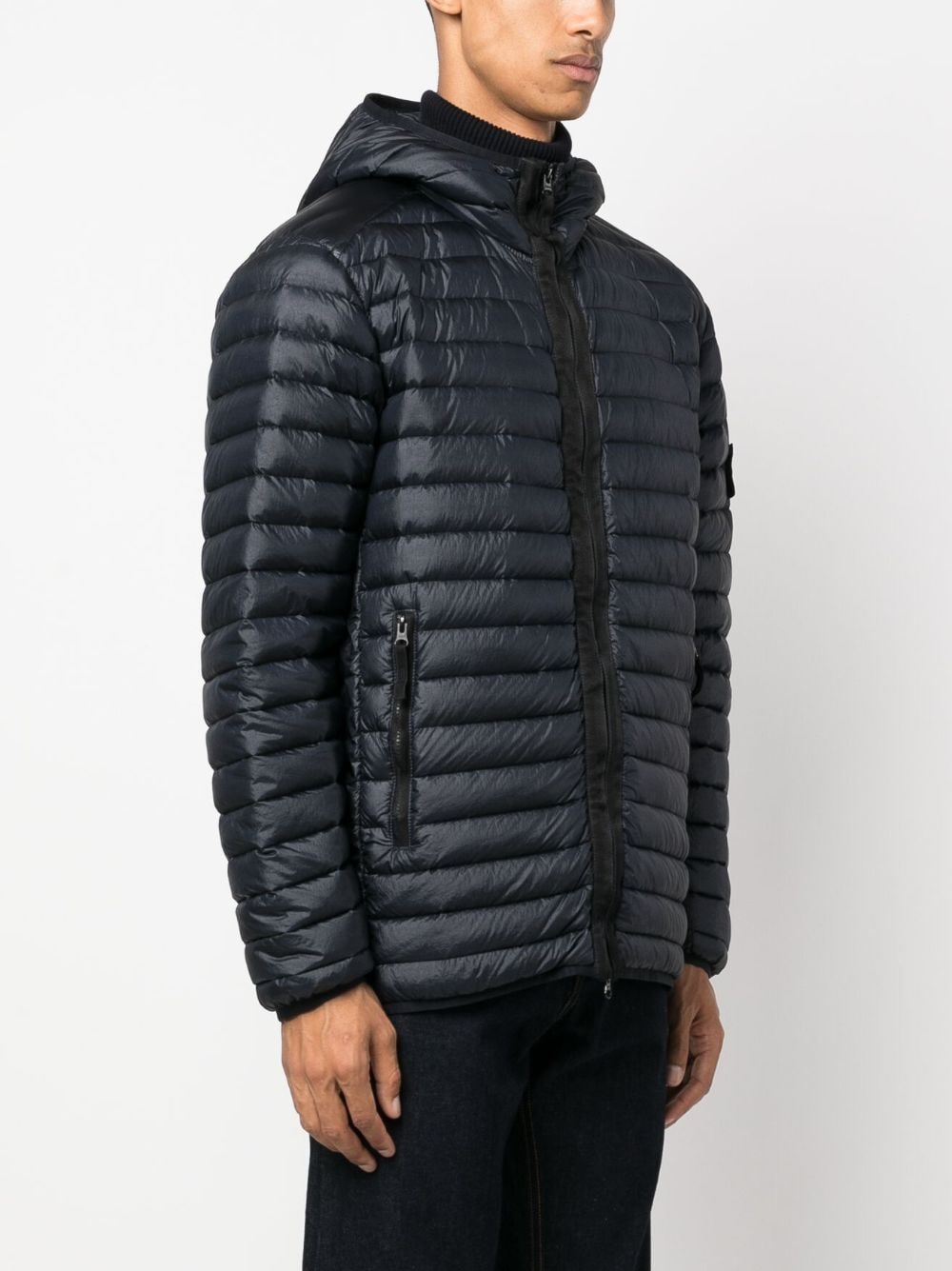 STONE ISLAND Men's Packable Lightweight Down Jacket with Hood - Navy