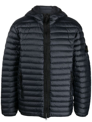 STONE ISLAND Men's Packable Lightweight Down Jacket with Hood - Navy