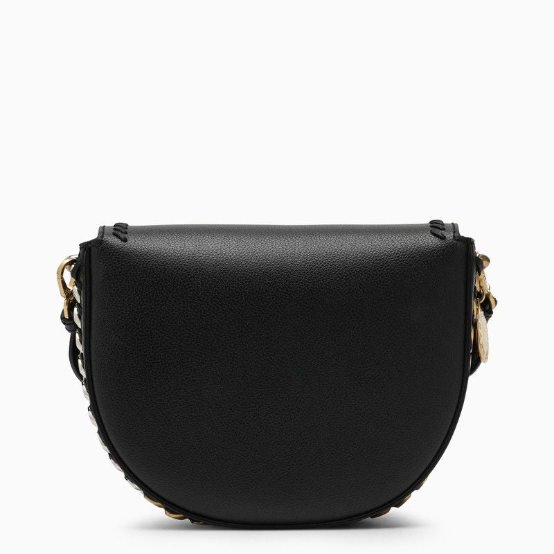 STELLA MCCARTNEY Black Faux Leather Shoulder Handbag for Women with Magnetic Closure and Adjustable Strap