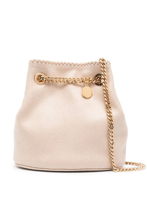 STELLA MCCARTNEY Introducing the Luxe Faux Leather Falabella Bucket Handbag in Sand Beige for Women