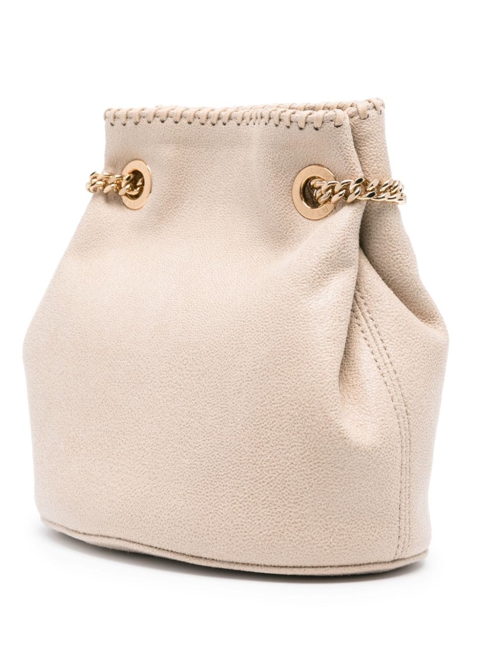 STELLA MCCARTNEY Introducing the Luxe Faux Leather Falabella Bucket Handbag in Sand Beige for Women