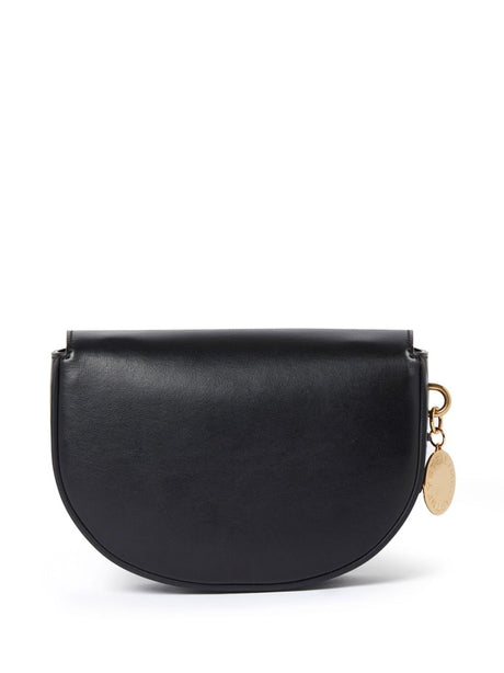 STELLA MCCARTNEY Eco-Friendly Black Faux Leather Flap Shoulder Handbag for Women