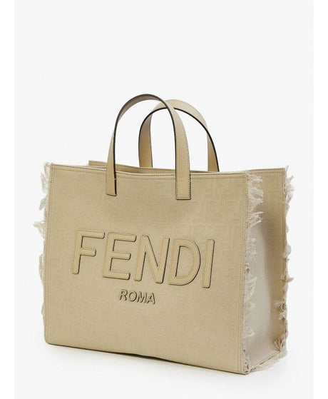 FENDI Stylish Men's Sand Jacquard Fabric Tote Handbag for SS23