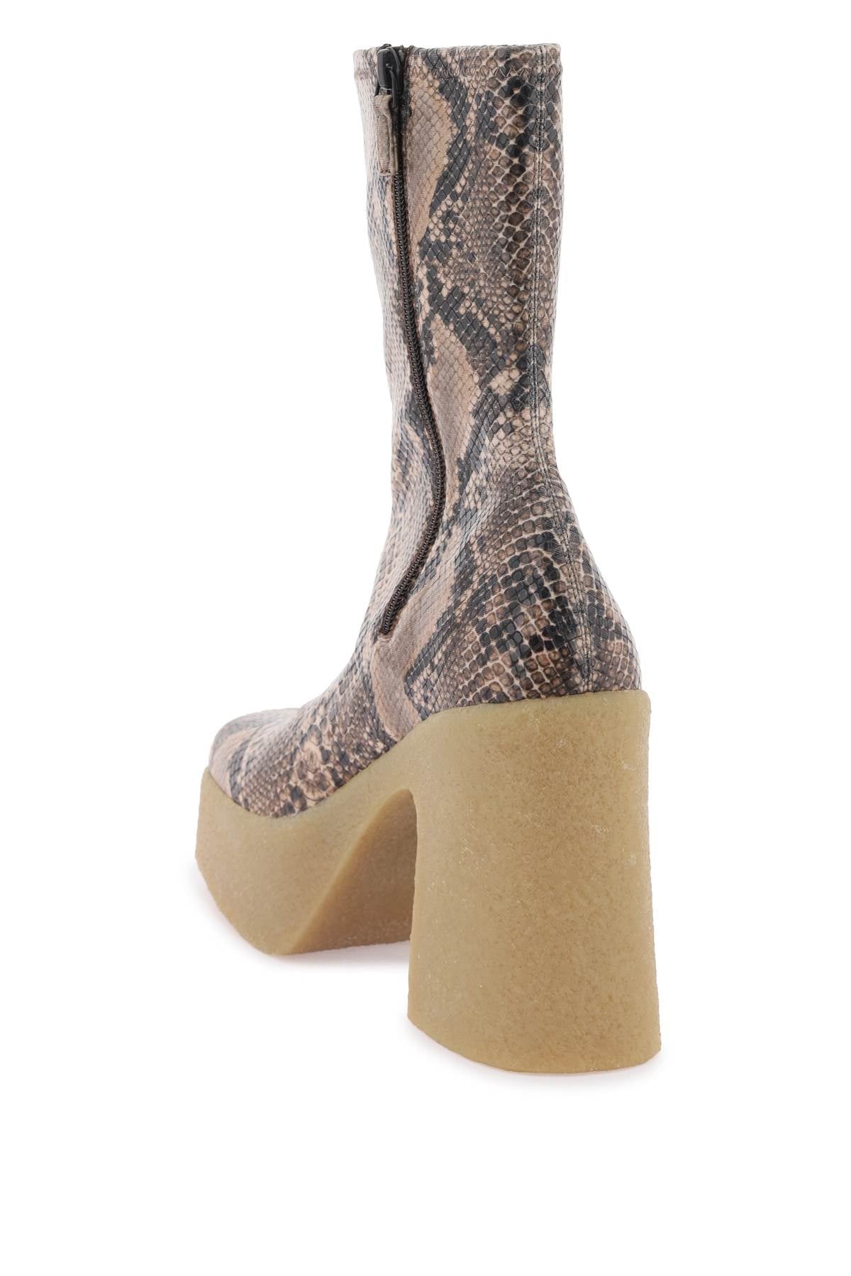 STELLA MCCARTNEY Mixed Colours Python Ankle Wedge Boots for Women
