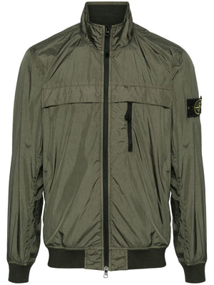 STONE ISLAND Military Green Crinkled Nylon Reps Jacket for Men