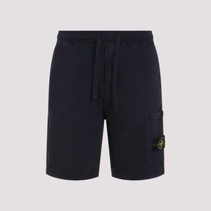 STONE ISLAND Navy Blue Cotton Shorts for Men - SS24 Collection
