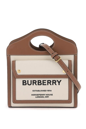 Burberry Leather Mini Pocket Tote Handbag - SS24