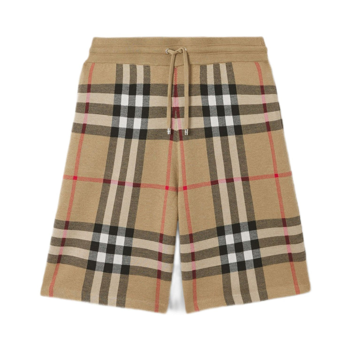 BURBERRY Arch Beige Wool and Silk Blend Shorts for Men in SS24 Collection
