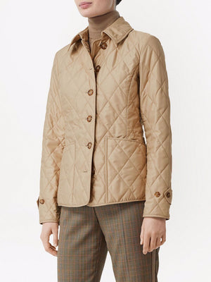BURBERRY Beige Diamond-Quilted Jacket for Women - SS24