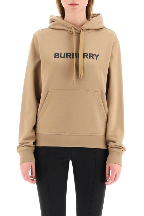 BURBERRY Logo Print French Terry Hoodie for Women