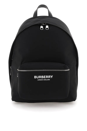 BURBERRY Men's Black Logo Print Nylon Zip-Around Backpack