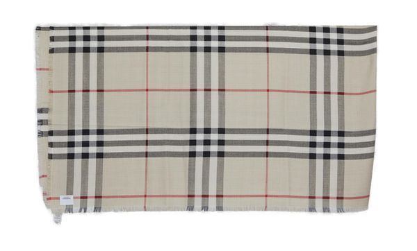 Burberry Check Silk and Cashmere Scarf in Beige