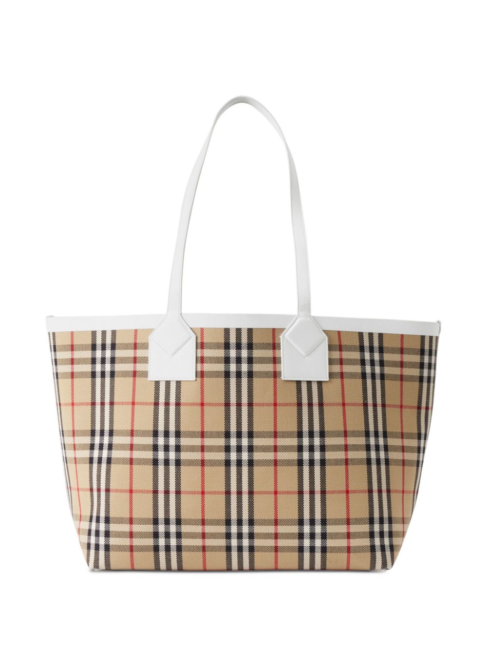 BURBERRY London Check Medium Tote with Zip Pouch in Tan