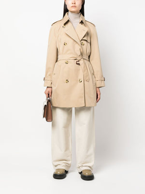 Cotton Trench Jacket in Beige with Vintage Check Lining - Women's Outerwear by Burberry
