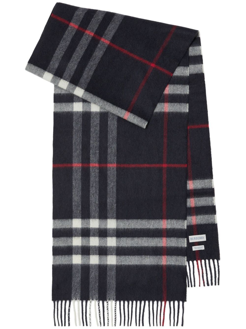 BURBERRY Luxurious Navy Cashmere Scarf for Men - FW24 Collection