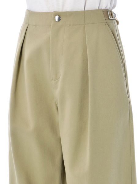 BURBERRY Belted Straight-Leg Cotton Trousers in Hunter for Women - FW23 Collection