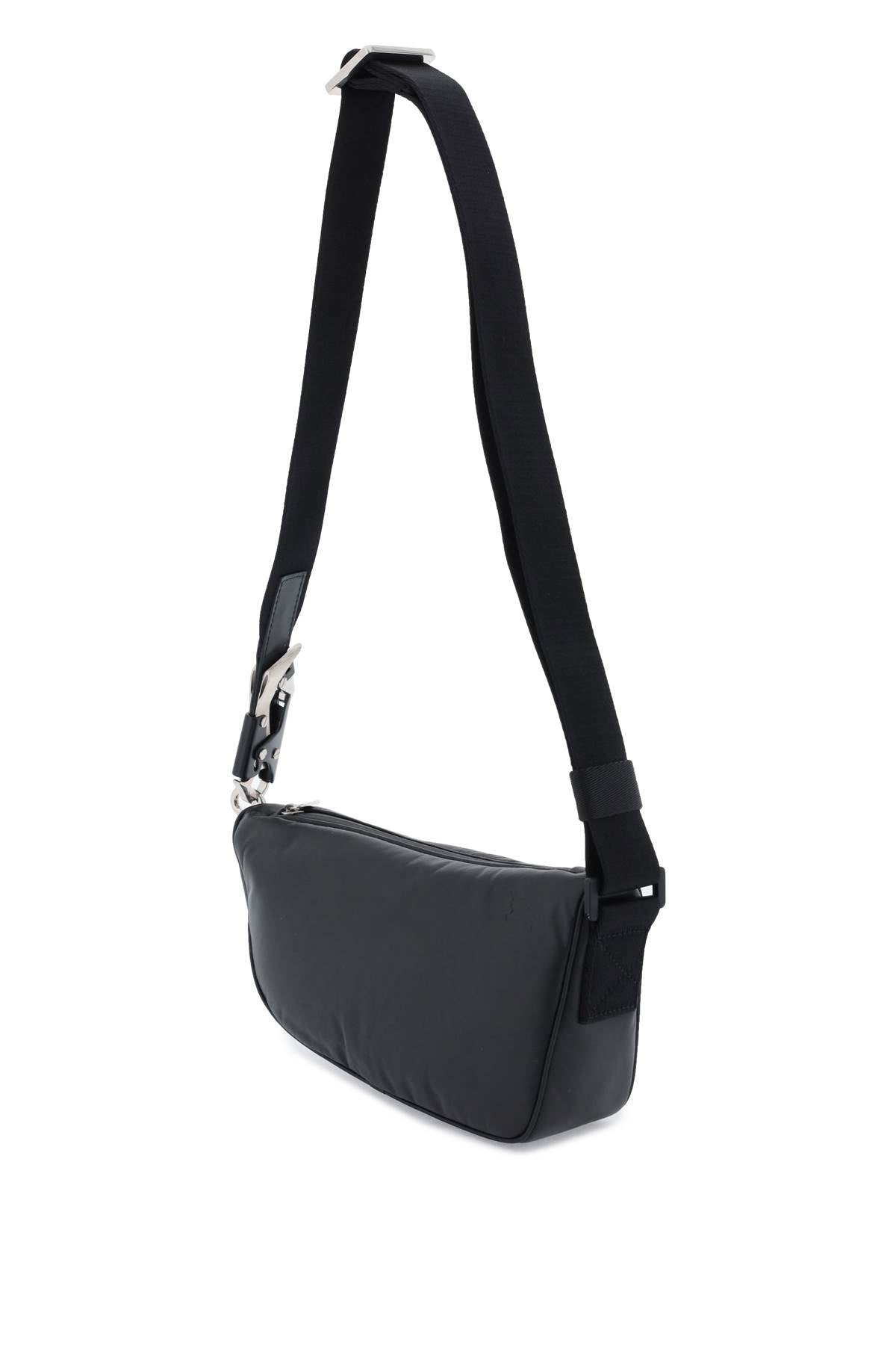 BURBERRY Men's Black Asymmetric Shield Crossbody Handbag for Spring/Summer 2024