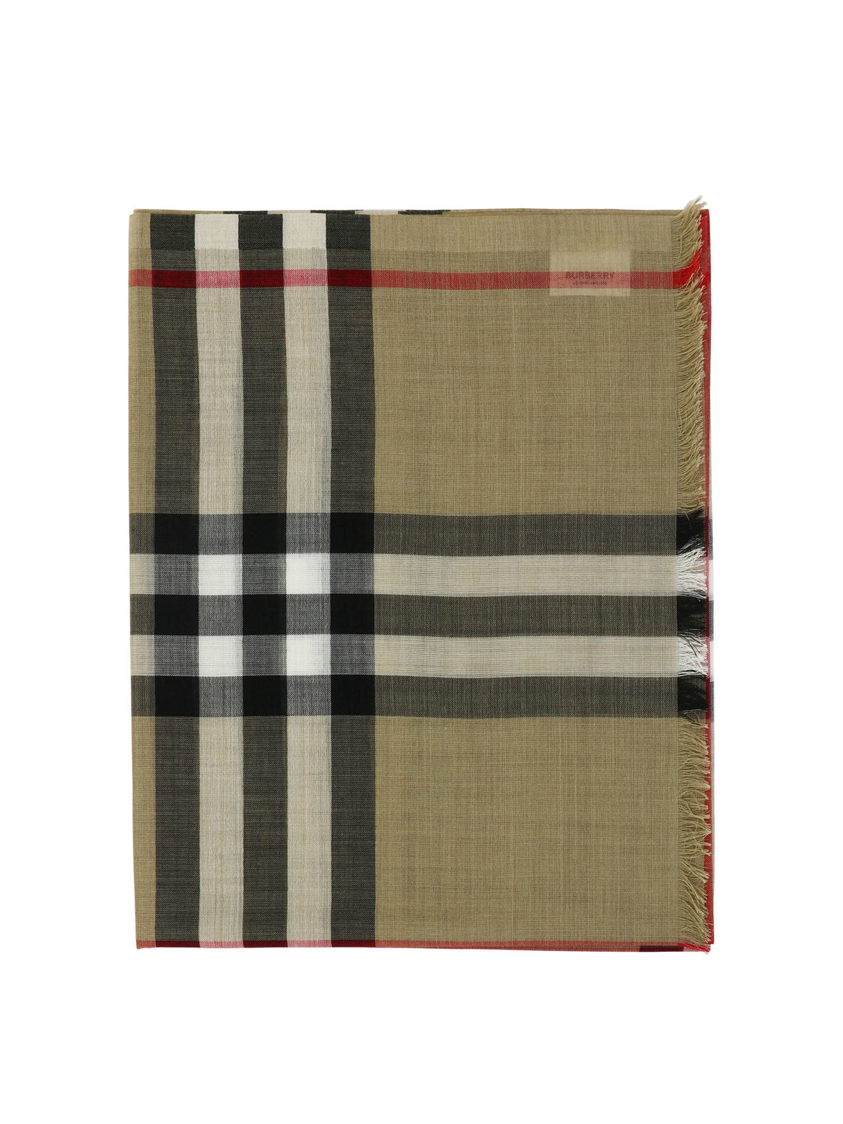 BURBERRY Classic Tan Checked Scarf for Women