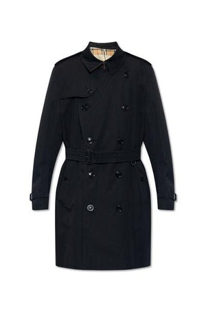 BURBERRY Men's Black Cotton Trench Jacket for Fall/Winter 2024