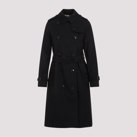 BURBERRY Black Cotton Trench Coat for Women | SS24 Collection
