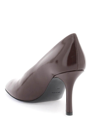 BURBERRY Sleek and Sophisticated: Black Glossy Leather Baby Pumps for Women