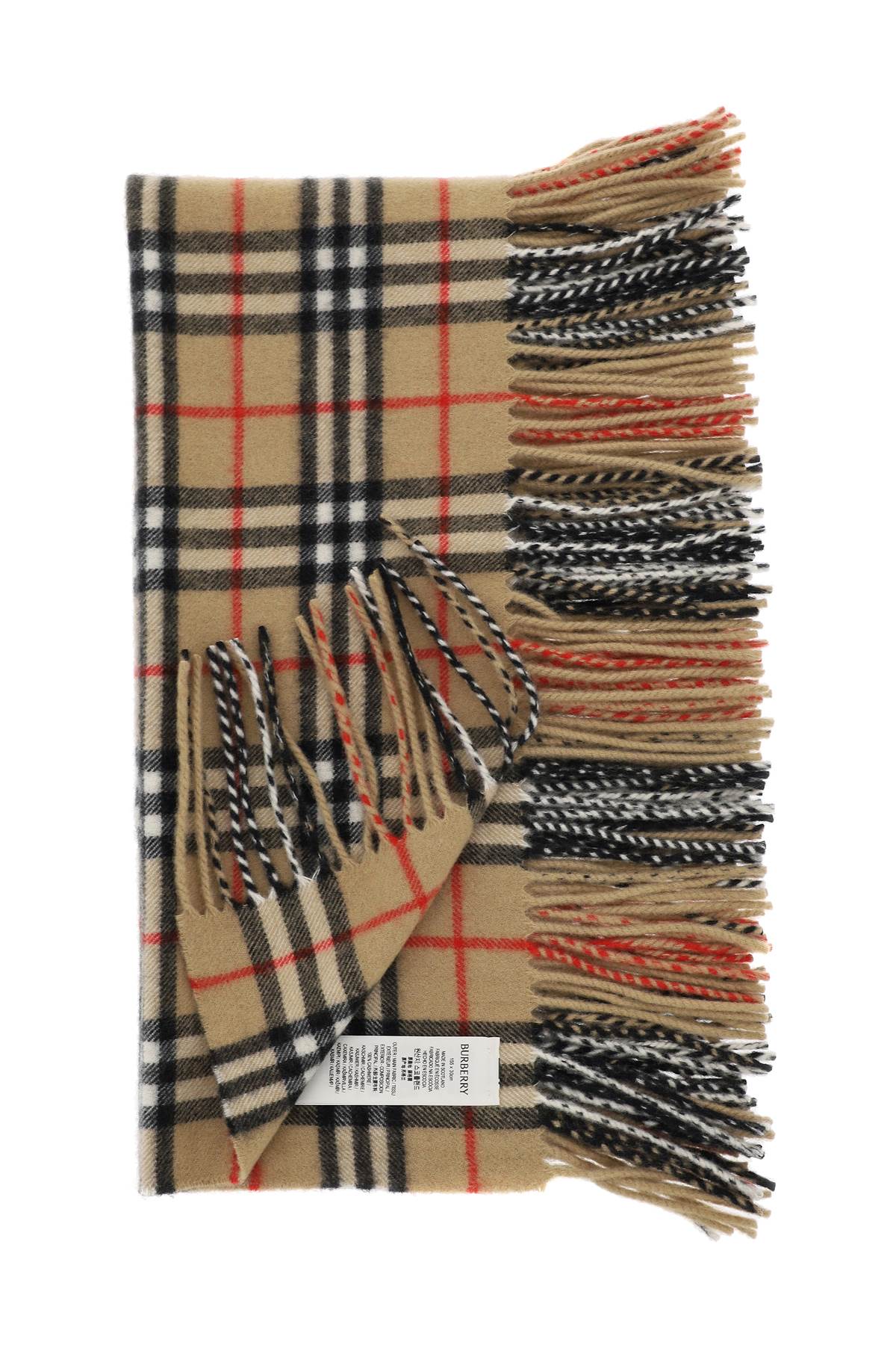 BURBERRY Luxurious Tan Cashmere Scarf for All Seasons