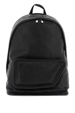 BURBERRY Crinkled Leather Shield Backpack for Men