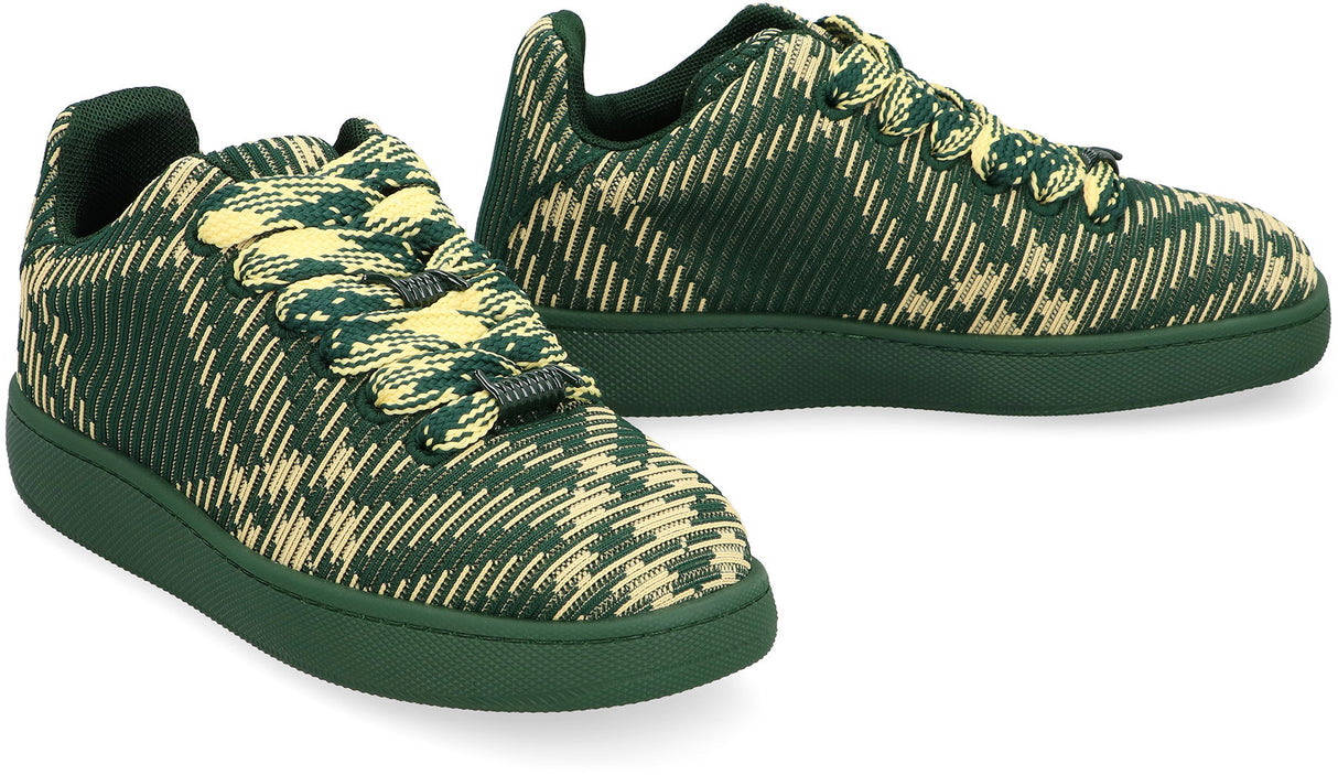 BURBERRY Green Check Low-Top Sneakers for Men