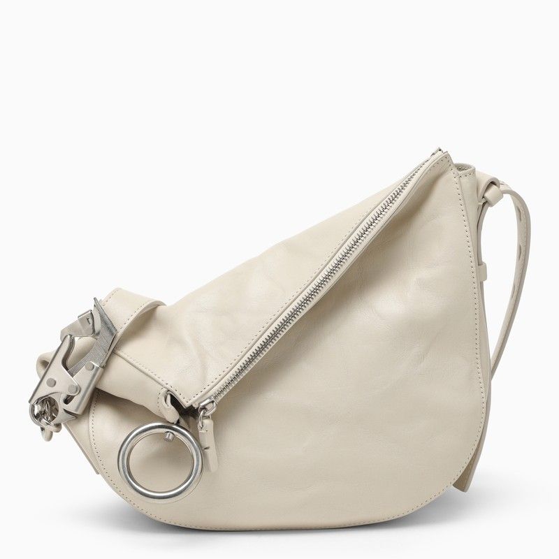 BURBERRY Tan Ruched Calfskin Convertible Mini Shoulder Bag with Silver-Tone Hardware
