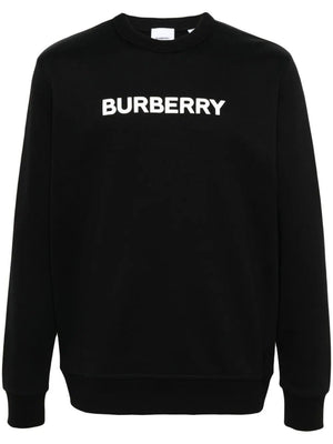 BURBERRY Men's Black Cotton Crew-Neck Sweatshirt