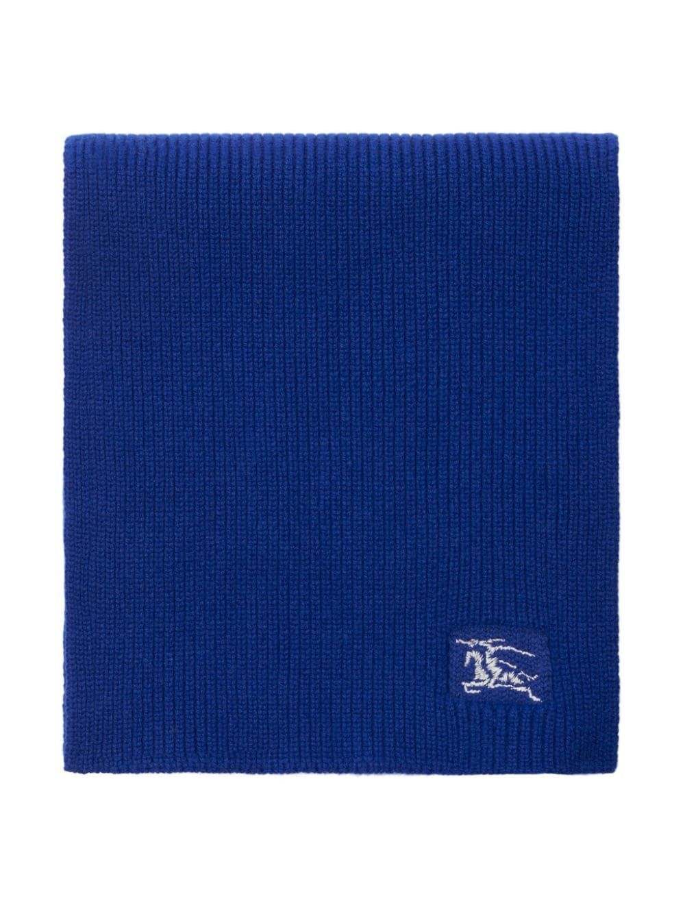 跻身旭峰上的女士奢华蓝色肋毛羊绒围巾- 2024春夏系列