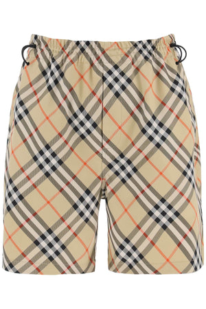 BURBERRY Beige Checkered Bermuda Shorts for Men