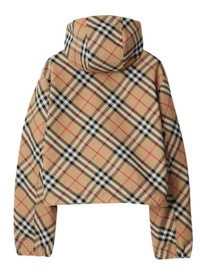 Reversible Cropped Jacket with Burberry Check Motif