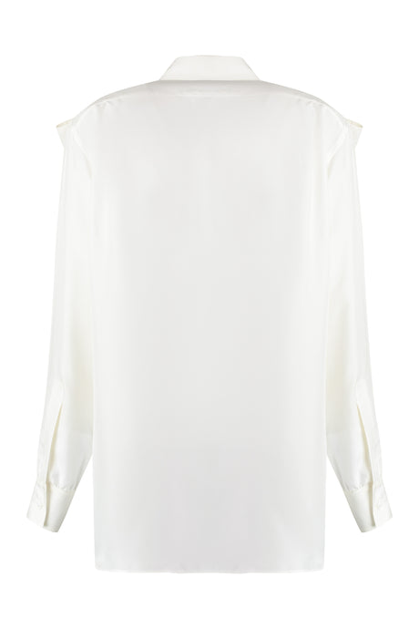 BURBERRY White Silk Grain-Coloured Shirt for Women