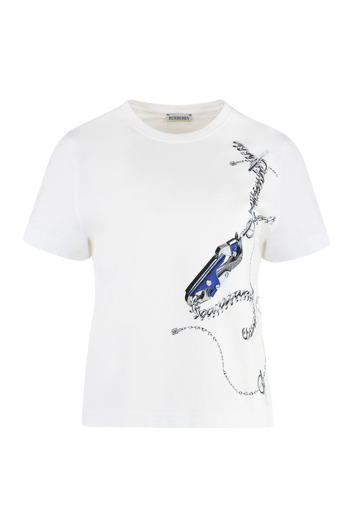 BURBERRY Women's White Cotton Crew-Neck T-Shirt for SS24