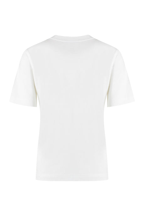 女士白色纯棉圆领T恤 SS24季节款