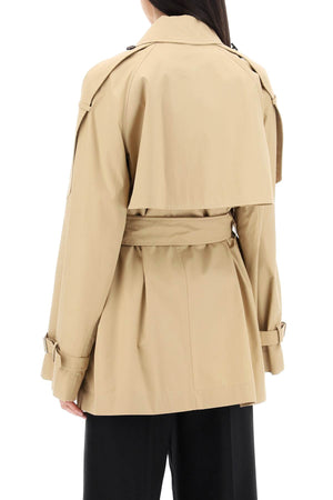 BURBERRY Beige Double-Breasted Midi Trench Jacket for Women