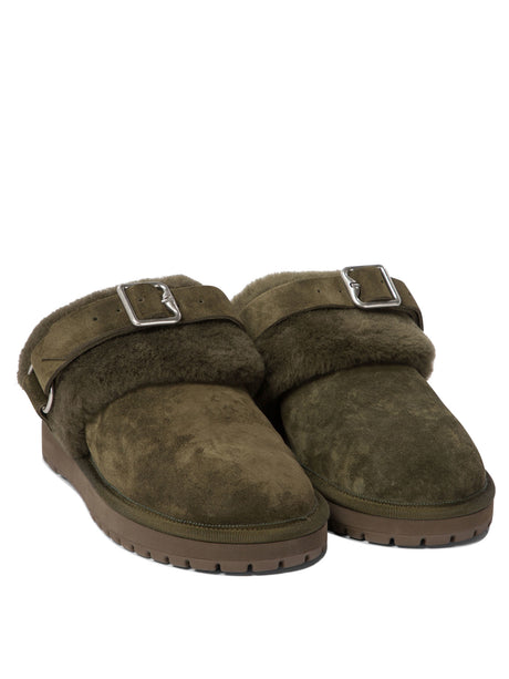 BURBERRY Elegant Mini Suede Slippers with Soft Fur Lining