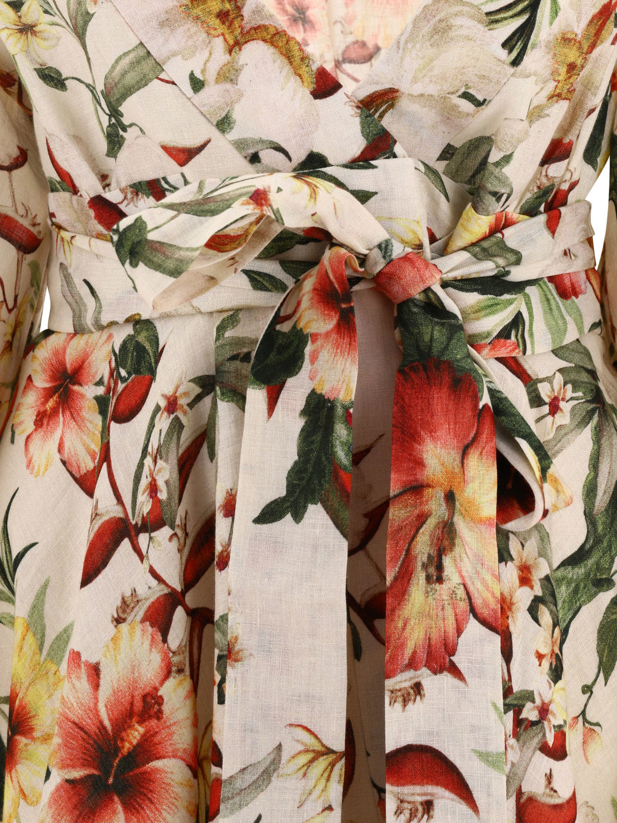 ZIMMERMANN Floral Linen Wrap Dress for Women