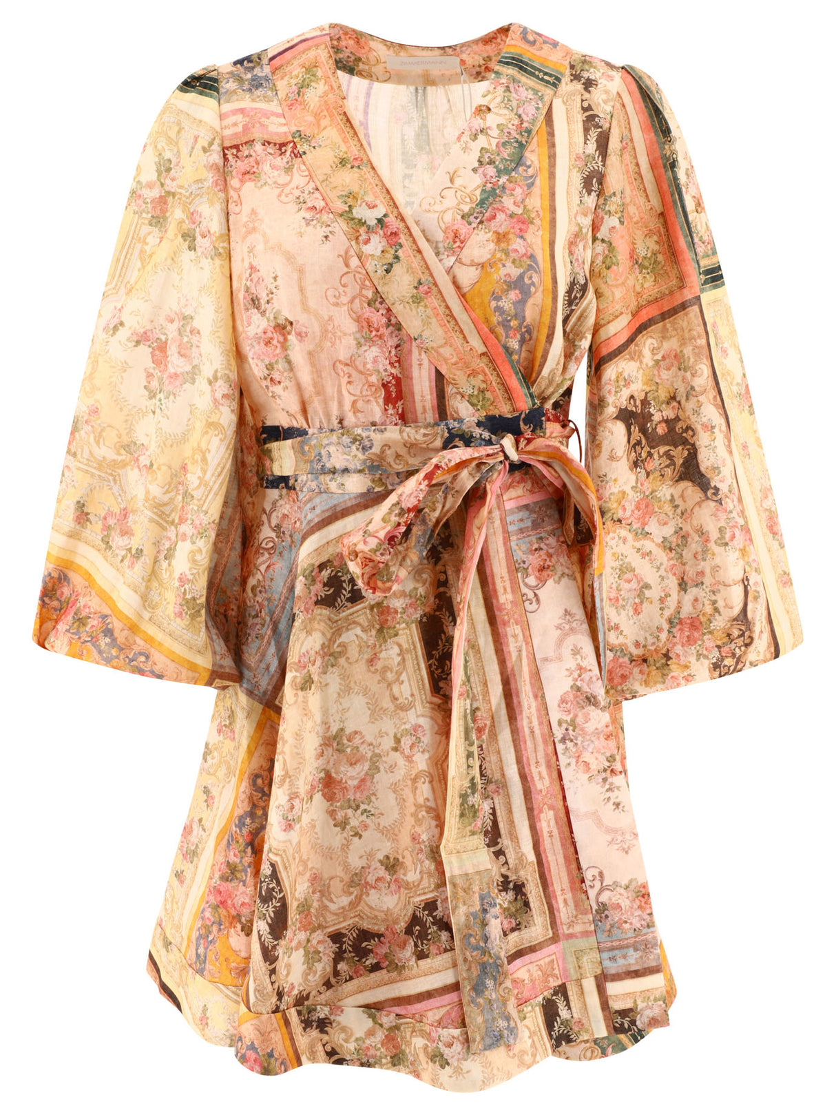 ZIMMERMANN August Wrap Dress in Beige for Women - Spring/Summer 2024 Collection