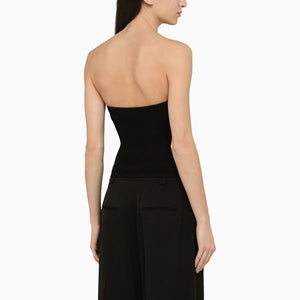 KHAITE Black Ribbed Sleeveless Top for Women - Intriguing SS24 Design