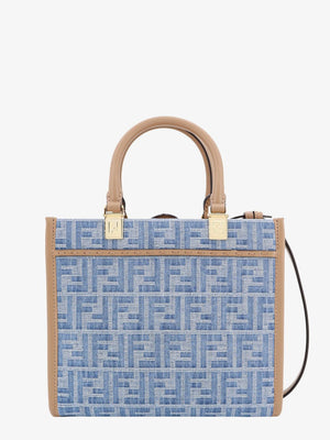 FENDI Women's Small Denim Shopper Handbag in Blue - SS24