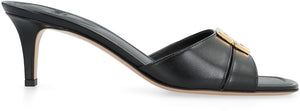 Feminine FENDI Leather Square Toe Sandals for SS24