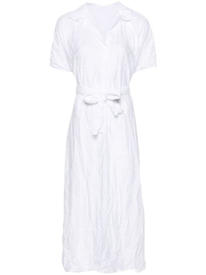 白色棉布短裙，带有平摊衣领和蝙蝠袖