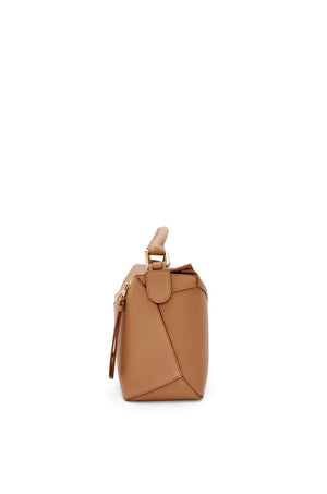Women's Mini Puzzle Edge Toffee Brown Crossbody Handbag by Loewe - SS24