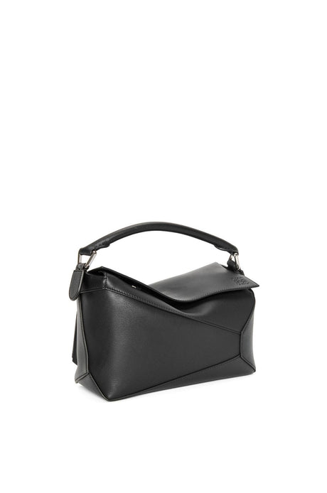 LOEWE Fall/Winter 2024 Women's Small Black Calfskin Puzzle Edge Handbag