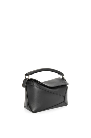 LOEWE Mini Edge Puzzle Black Leather Crossbody Bag for Women - SS24