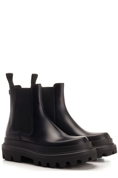 DOLCE & GABBANA Elevated Men's Chelsea Boots for Timeless Sophistication in Black