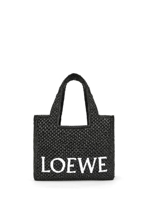 LOEWE Chic Black Raffia Tote Handbag for Women, Small Size - FW24 Collection