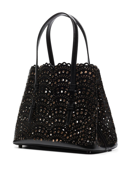 ALAIA Black Cut-Out Leather Handbag for Women